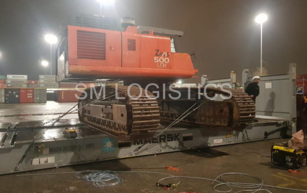 Lashing Zx500 on container Flat Rack